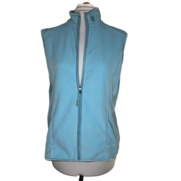 Danskin Jackets & Blazers - Danskin Athletic Wear Full Zip Hidden Side Pockets Sky Blue Women's Vest Size L